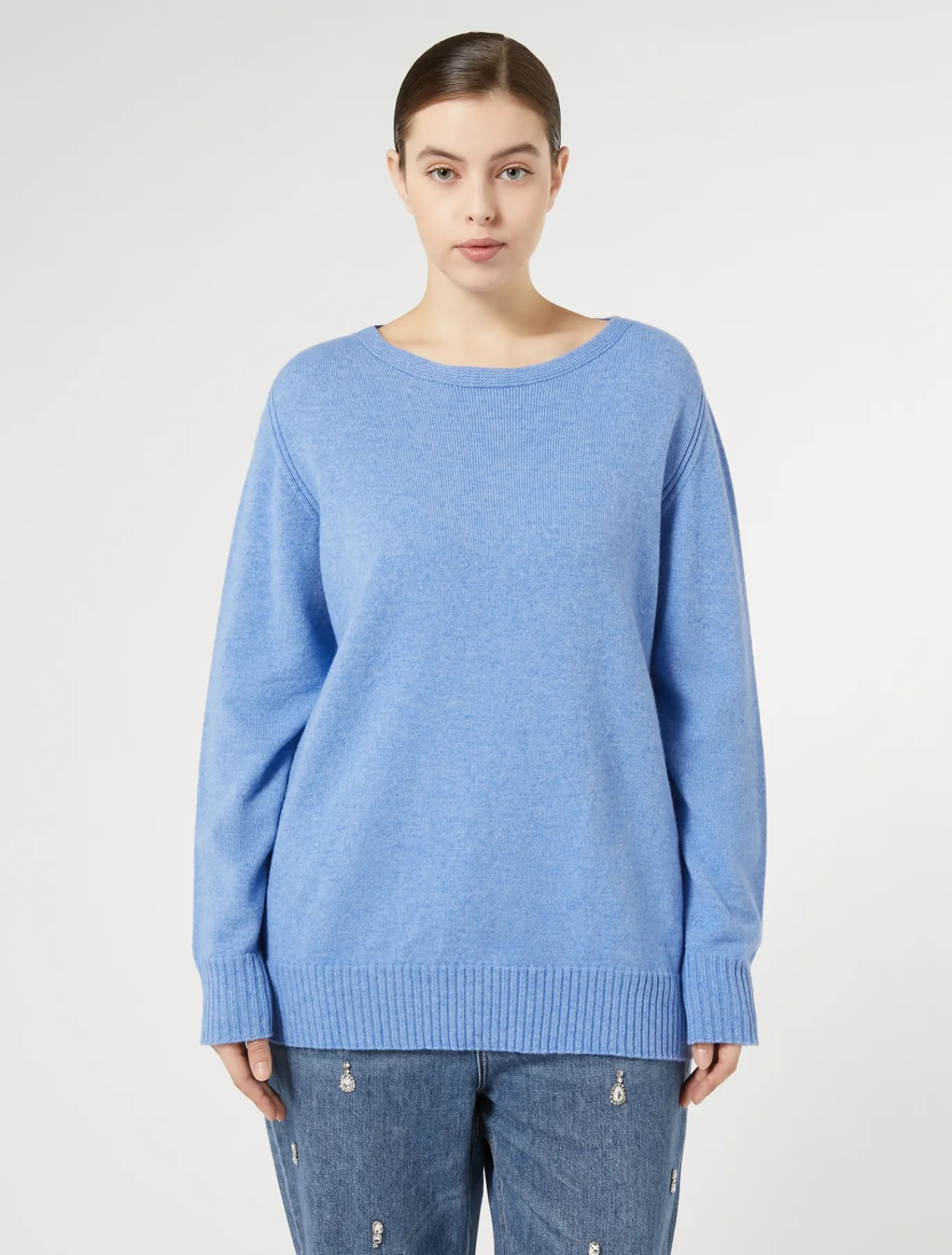 Marina Rinaldi Pull en mélange de cachemire BLEU New