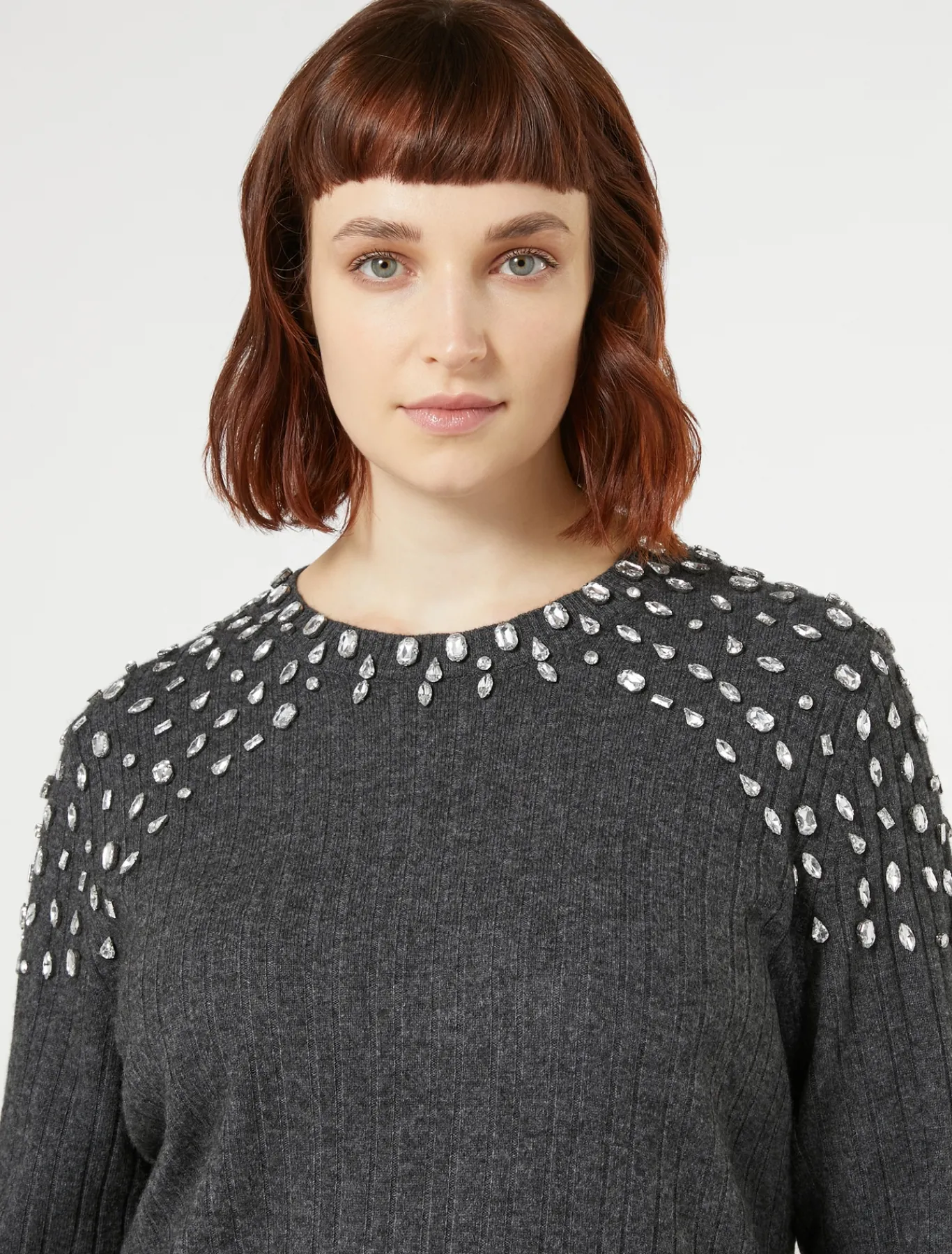 Marina Rinaldi Pull en mélange de cachemire GRISFONCE New