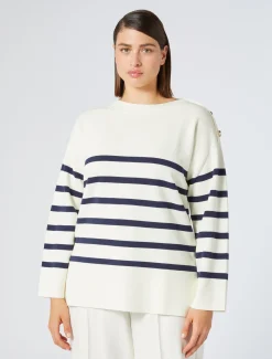 Marina Rinaldi Pull en mélange de coton IVOIRE Clearance