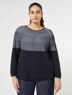 Marina Rinaldi Pull en mélange de laine et cachemire BLEUNUIT New