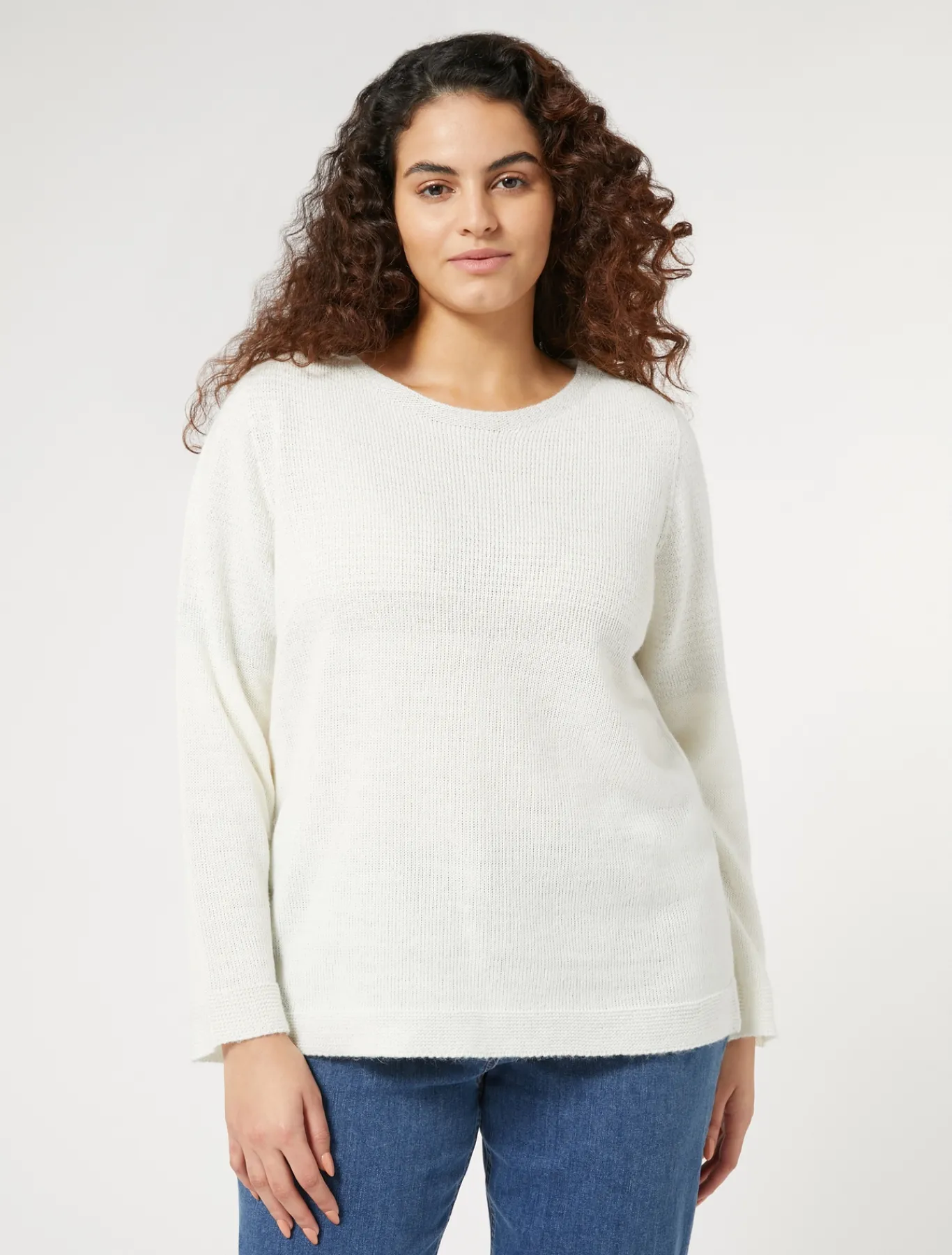 Marina Rinaldi Pull en mélange de laine et viscose BLANC Clearance