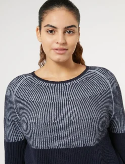 Marina Rinaldi Pull en mélange de laine et cachemire BLEUNUIT New