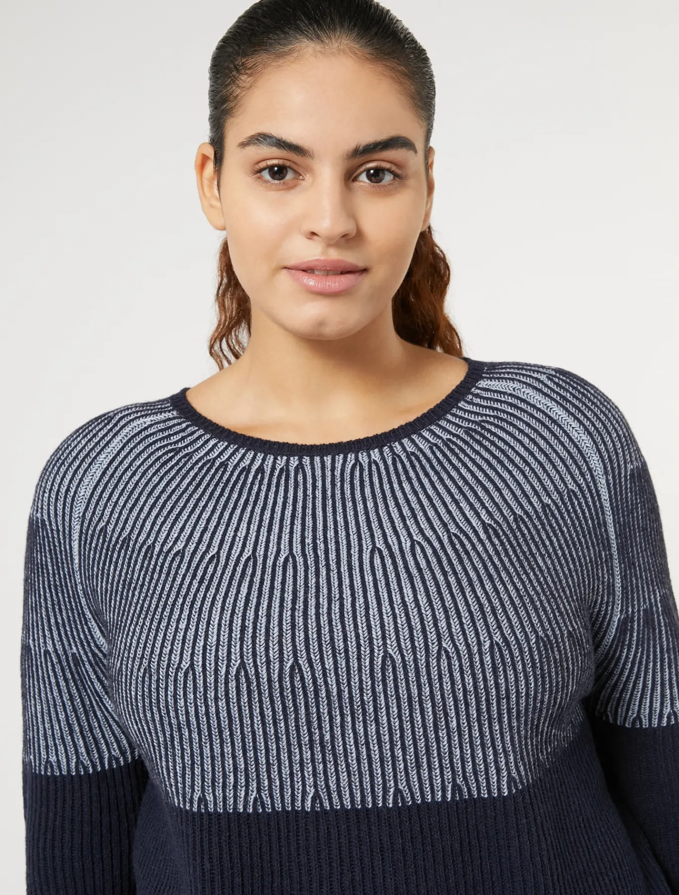 Marina Rinaldi Pull en mélange de laine et cachemire BLEUNUIT New