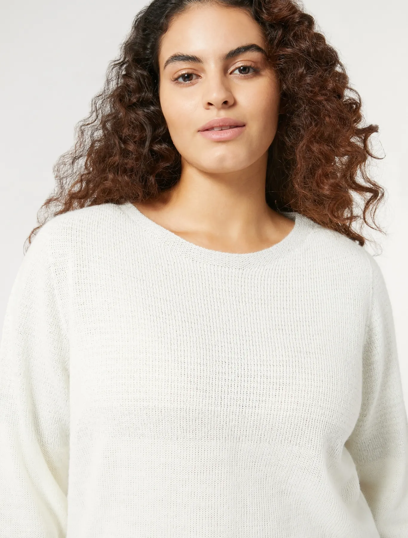 Marina Rinaldi Pull en mélange de laine et viscose BLANC Clearance