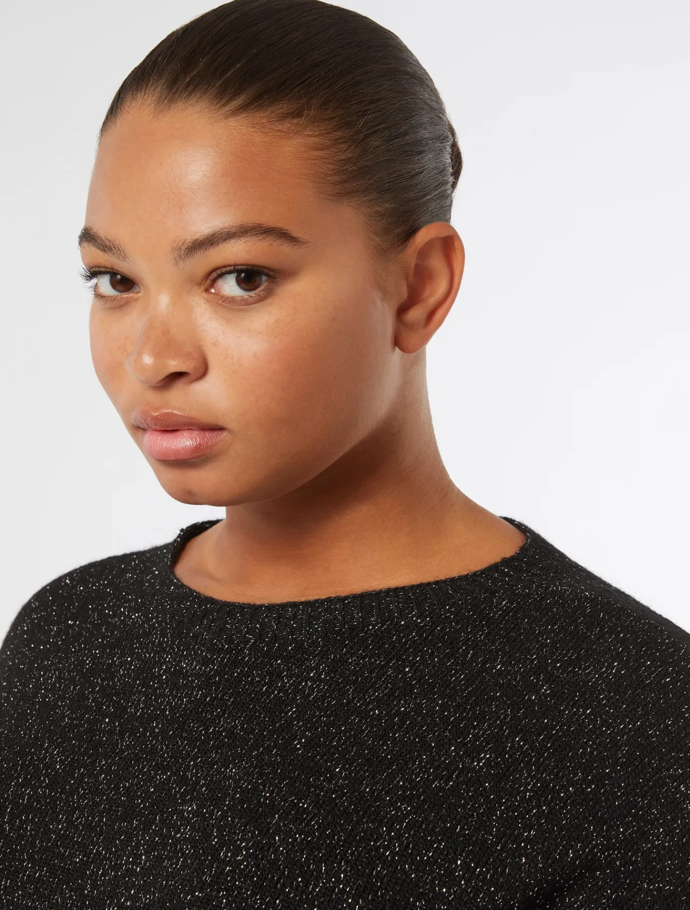 Marina Rinaldi Pull en mélange de laine et lurex NOIR Clearance
