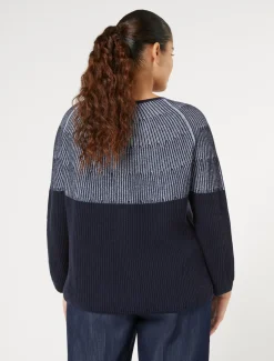 Marina Rinaldi Pull en mélange de laine et cachemire BLEUNUIT New