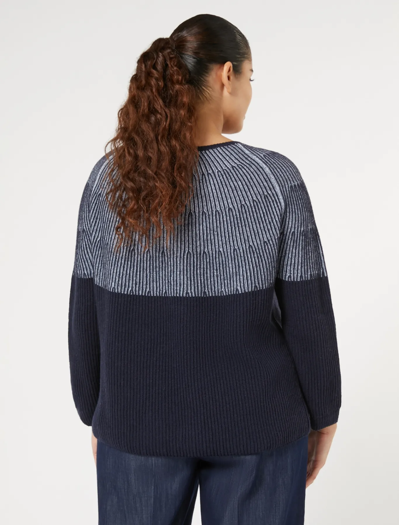 Marina Rinaldi Pull en mélange de laine et cachemire BLEUNUIT New