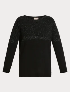Marina Rinaldi Pull en mélange de laine et viscose NOIR Outlet