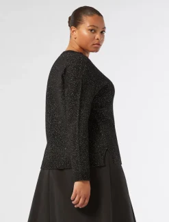 Marina Rinaldi Pull en mélange de laine et lurex NOIR Clearance