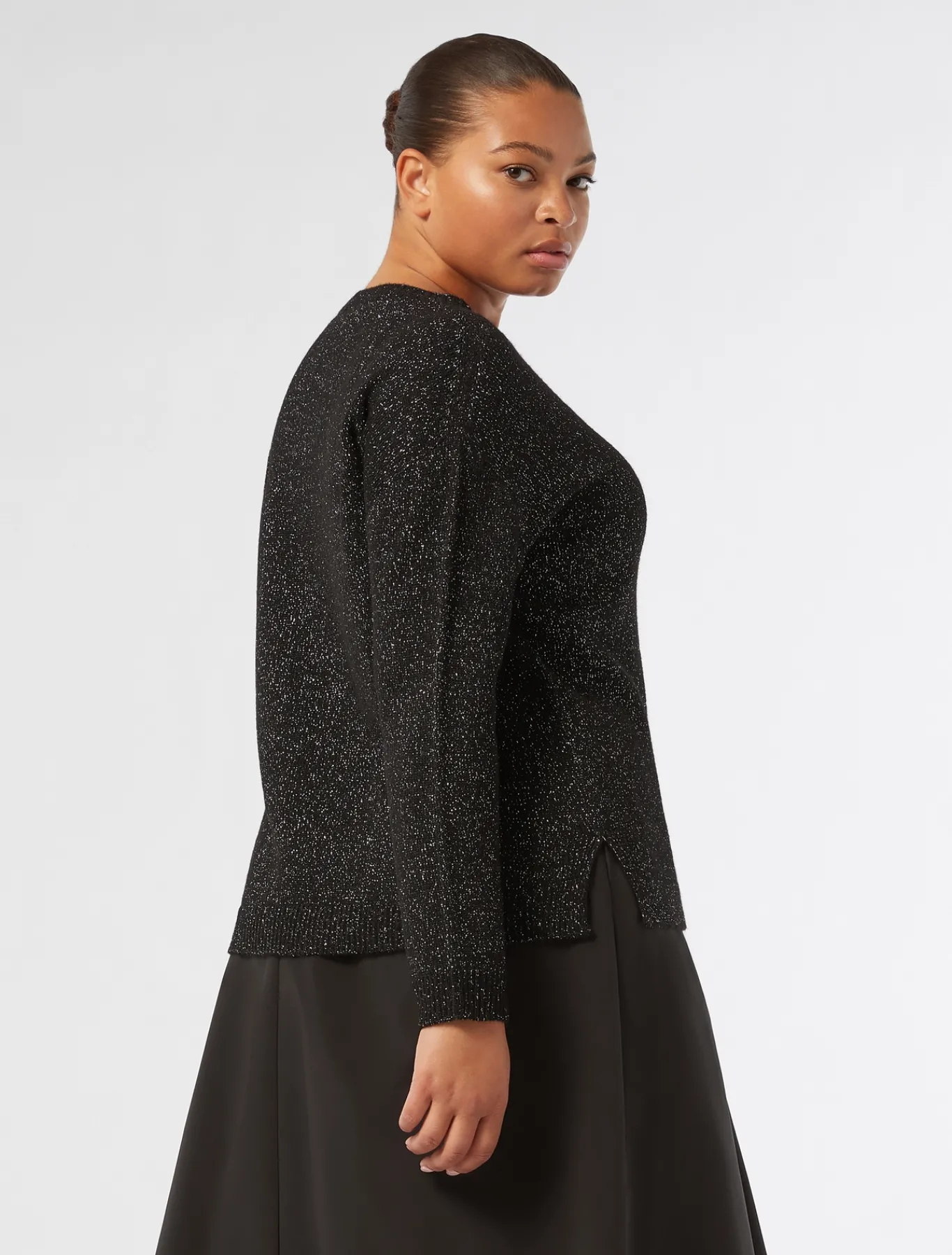 Marina Rinaldi Pull en mélange de laine et lurex NOIR Clearance