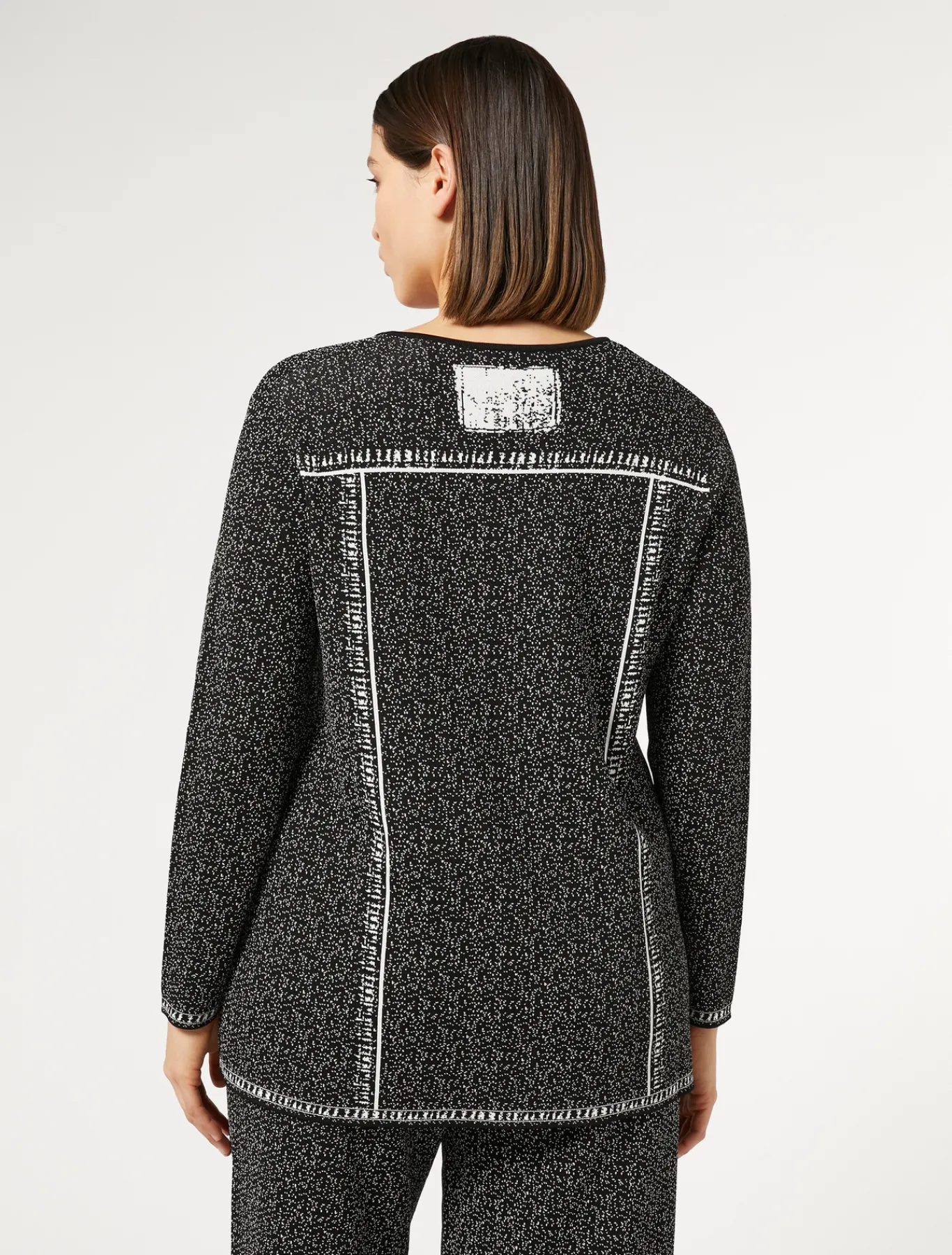 Marina Rinaldi Pull en viscose jacquard NOIRBLANC Hot
