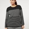 Marina Rinaldi Pull en viscose stretch NOIRBLANC New