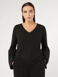 Marina Rinaldi Pull en viscose stretch NOIR New