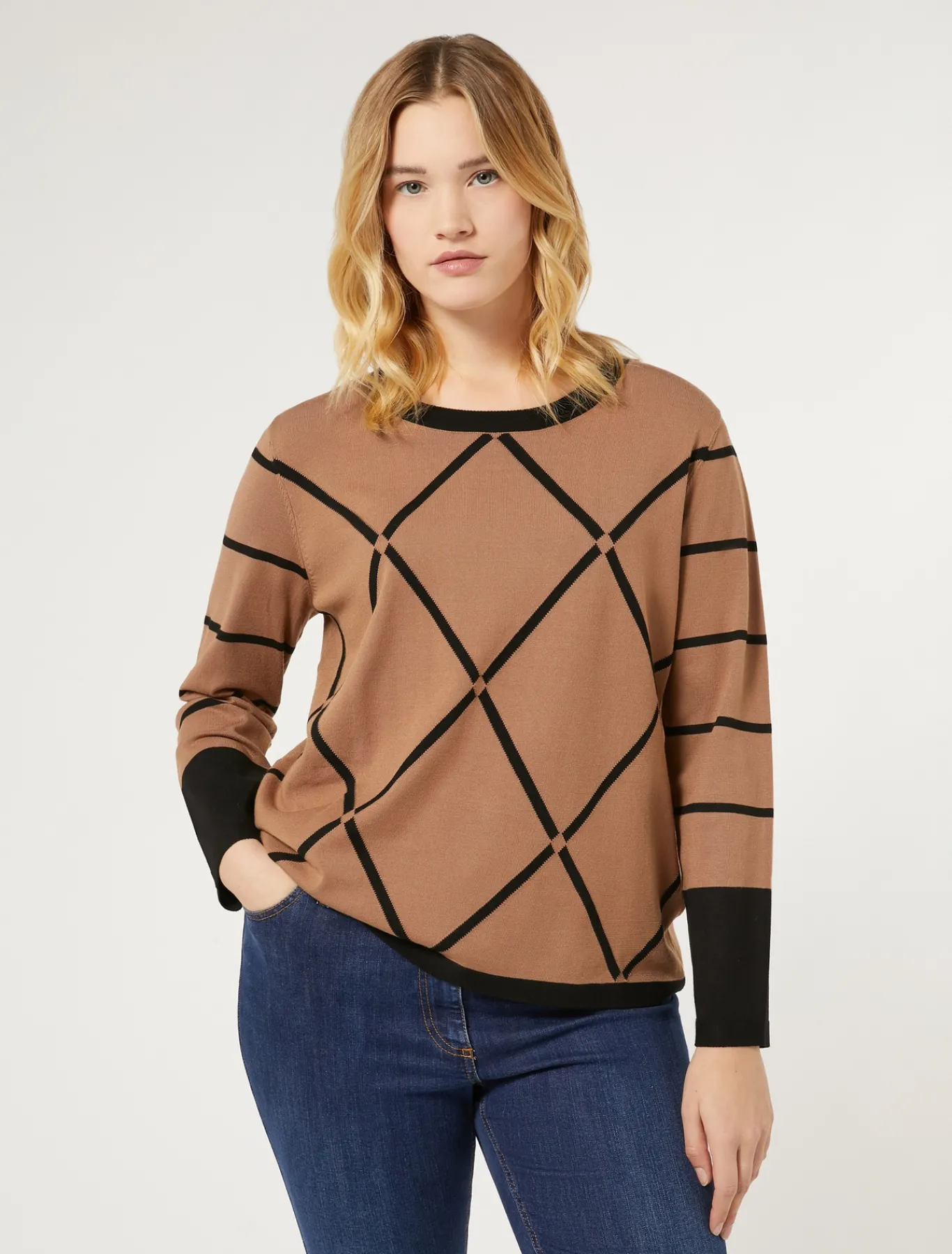 Marina Rinaldi Pull en viscose stretch BISCUIT Fashion