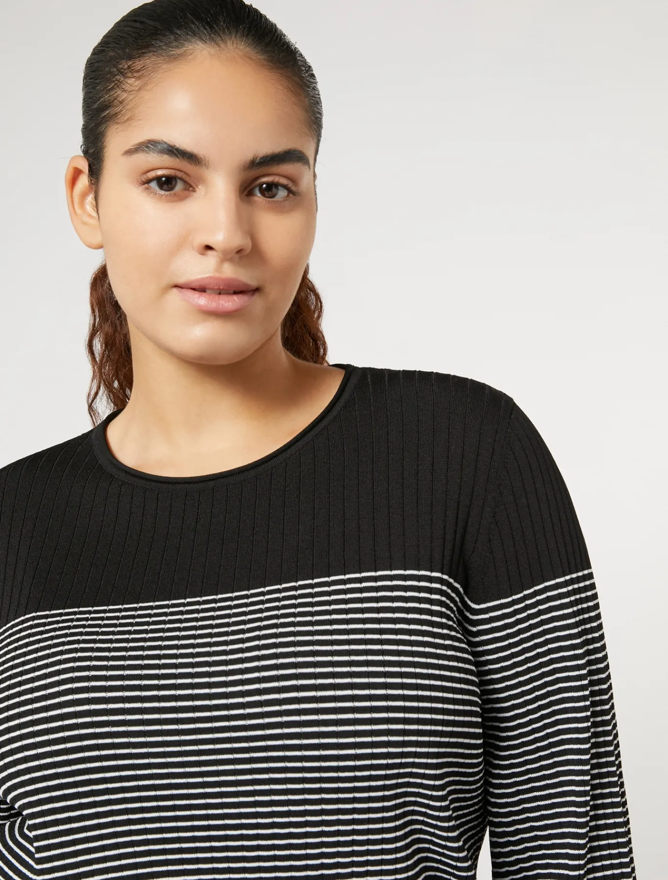 Marina Rinaldi Pull en viscose stretch NOIRBLANC New