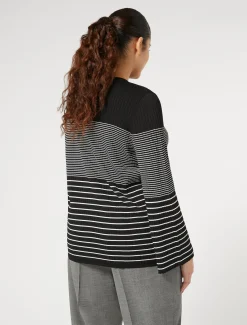 Marina Rinaldi Pull en viscose stretch NOIRBLANC New