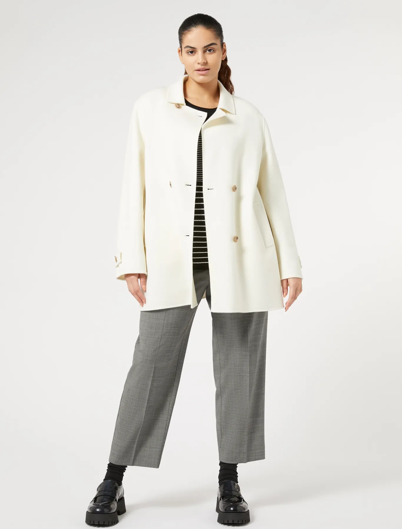 Marina Rinaldi Pull en viscose stretch NOIRBLANC New