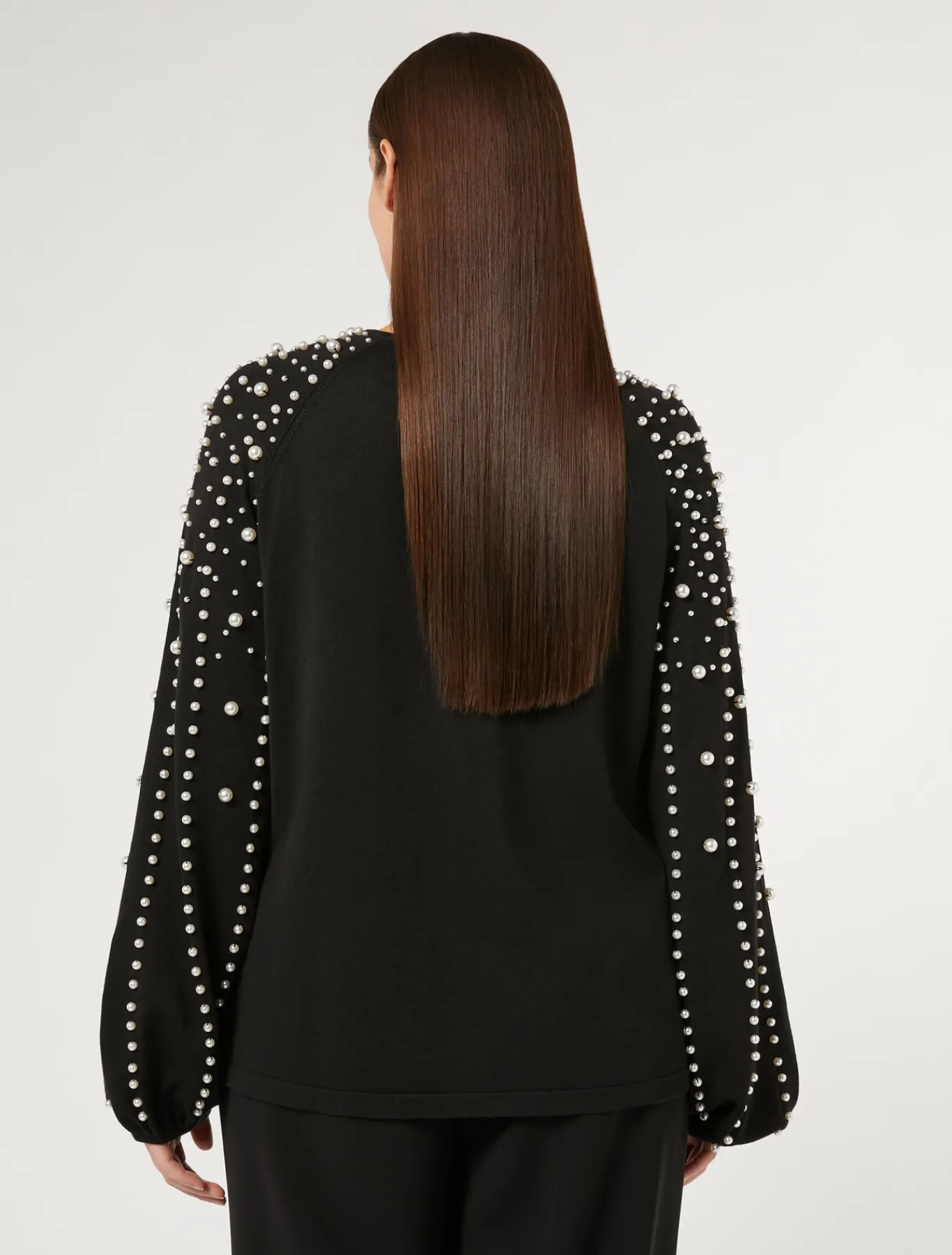 Marina Rinaldi Pull en viscose stretch avec perles NOIR Hot