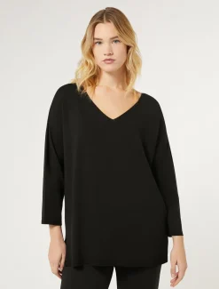 Marina Rinaldi Pull en viscose stretch crêpe NOIR Clearance