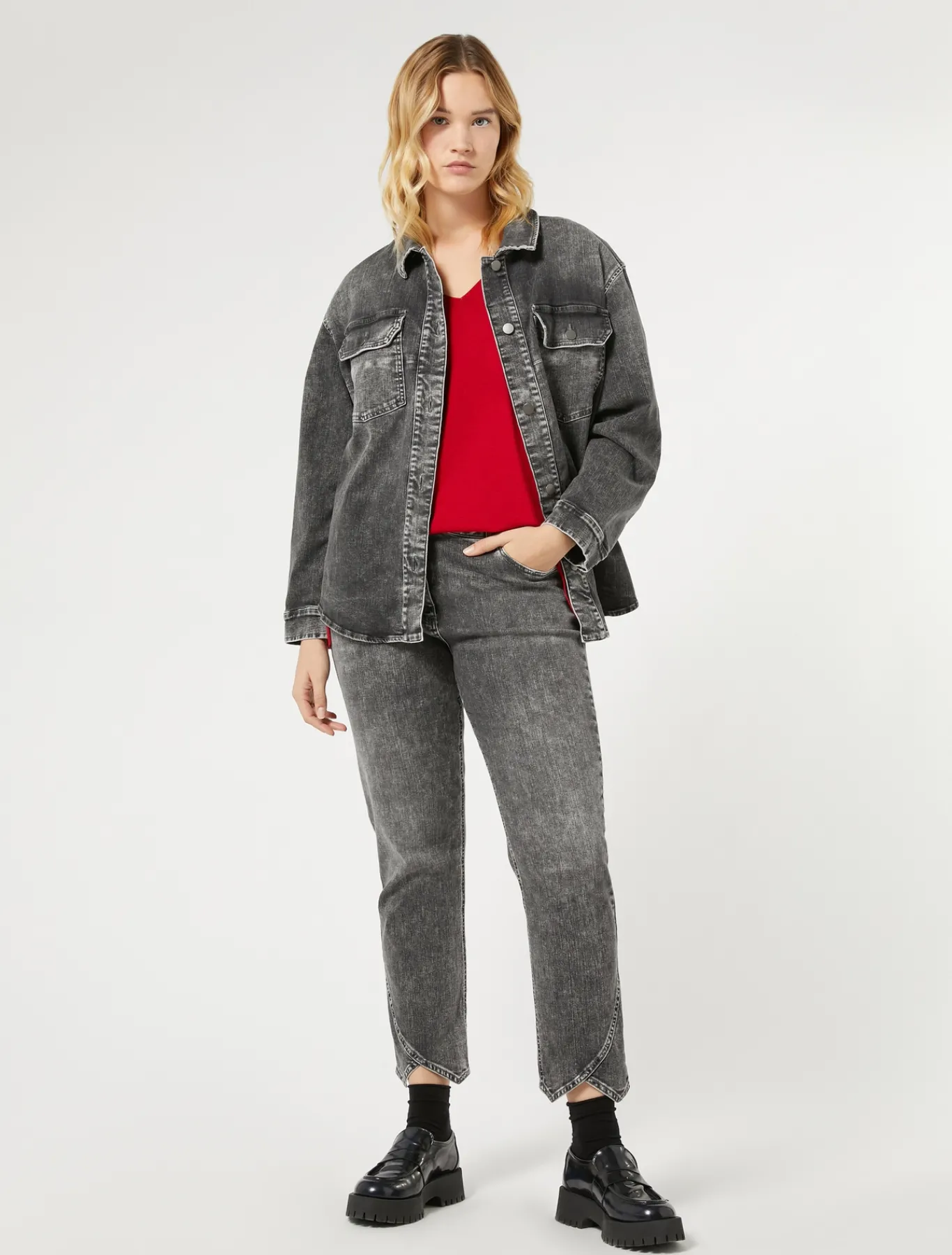 Marina Rinaldi Pull en viscose stretch crêpe ROUGE New