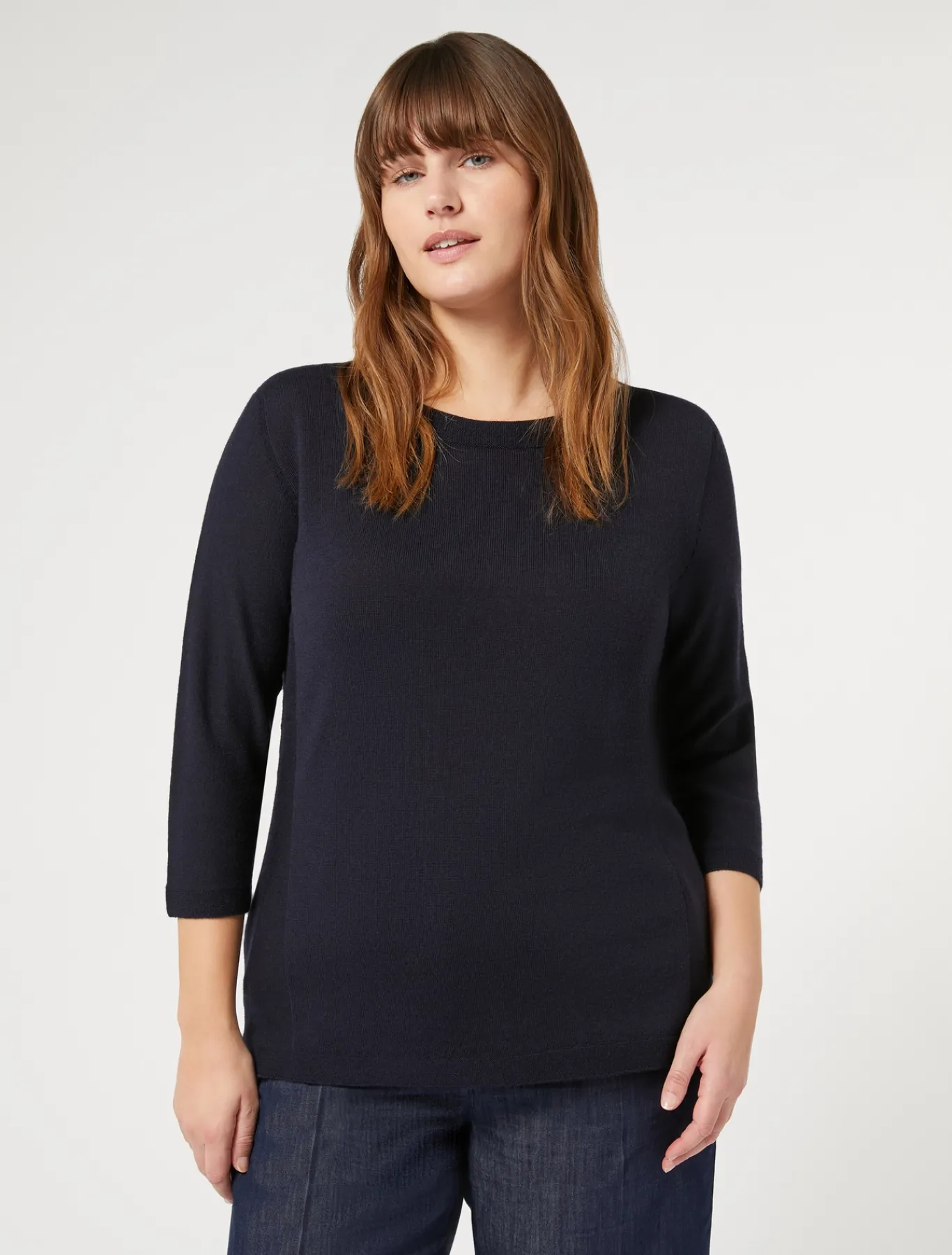 Marina Rinaldi Pull sans coutures en laine BLEUNUIT Discount