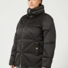 Marina Rinaldi Rembourré court en satin imperméable NOIR Best