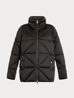 Marina Rinaldi Rembourré court en satin imperméable NOIR Best