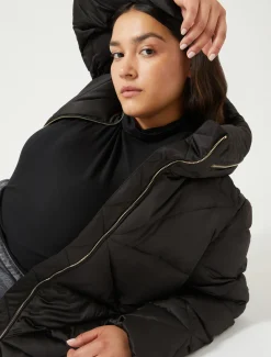 Marina Rinaldi Rembourré court en satin imperméable NOIR Best