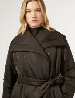 Marina Rinaldi Rembourré en satin brodé MARRONFONCE Outlet