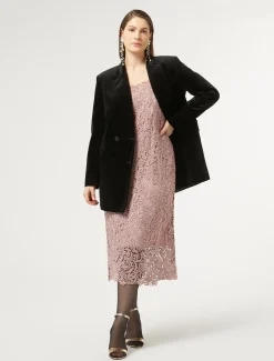 Marina Rinaldi Robe avec broderie macramé POUDRE Fashion