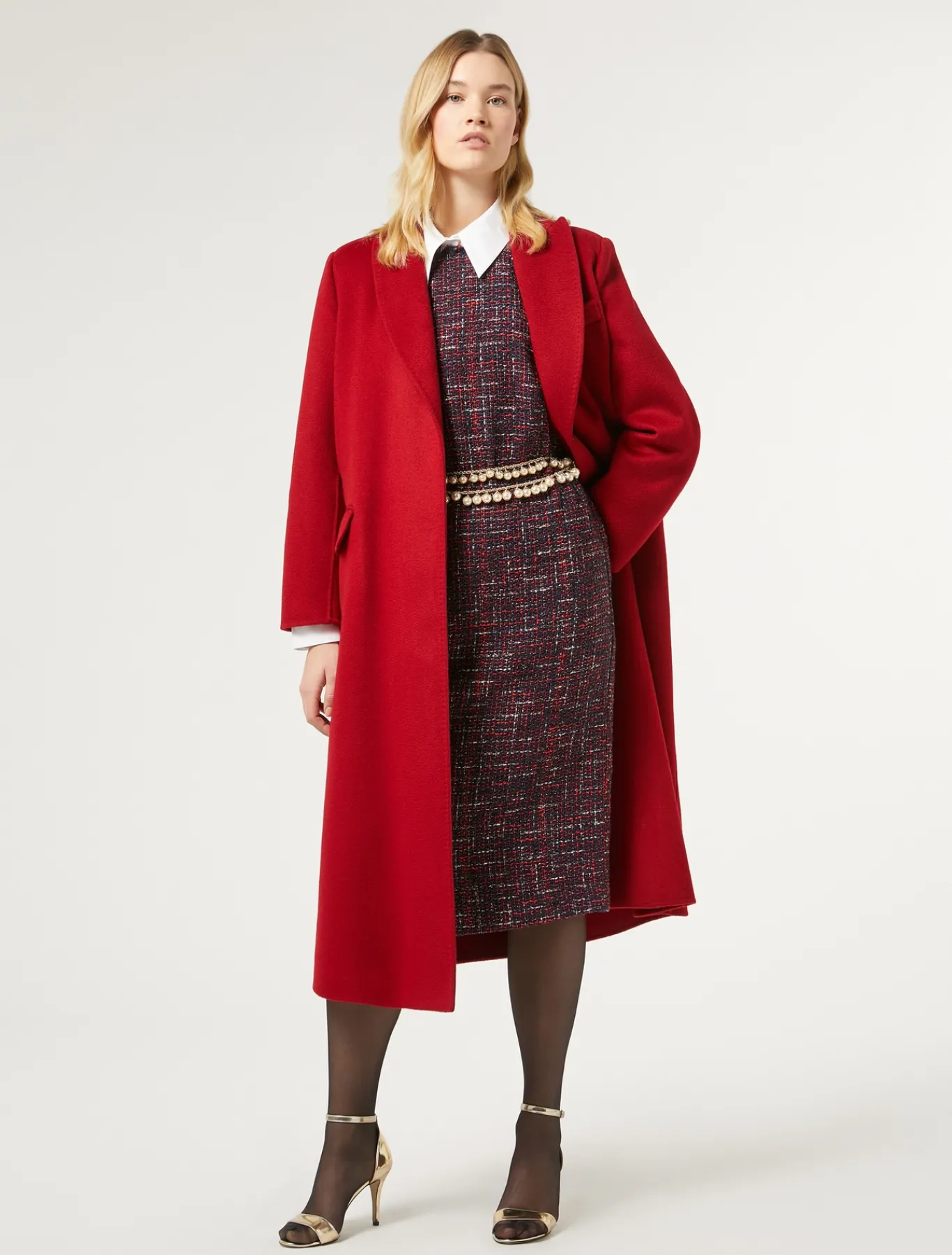 Marina Rinaldi Robe effet bouclé BLEUNUIT Sale