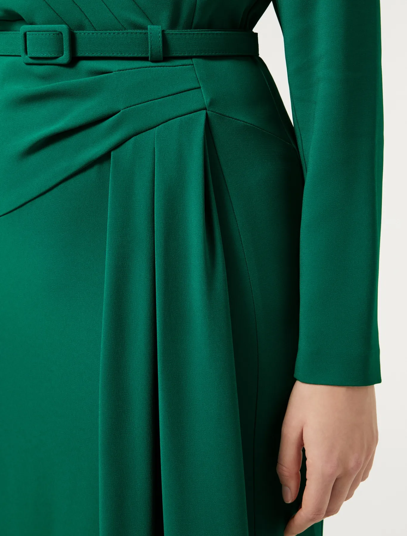 Marina Rinaldi Robe en cady à drapé VERT Fashion