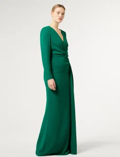 Marina Rinaldi Robe en cady à drapé VERT Fashion