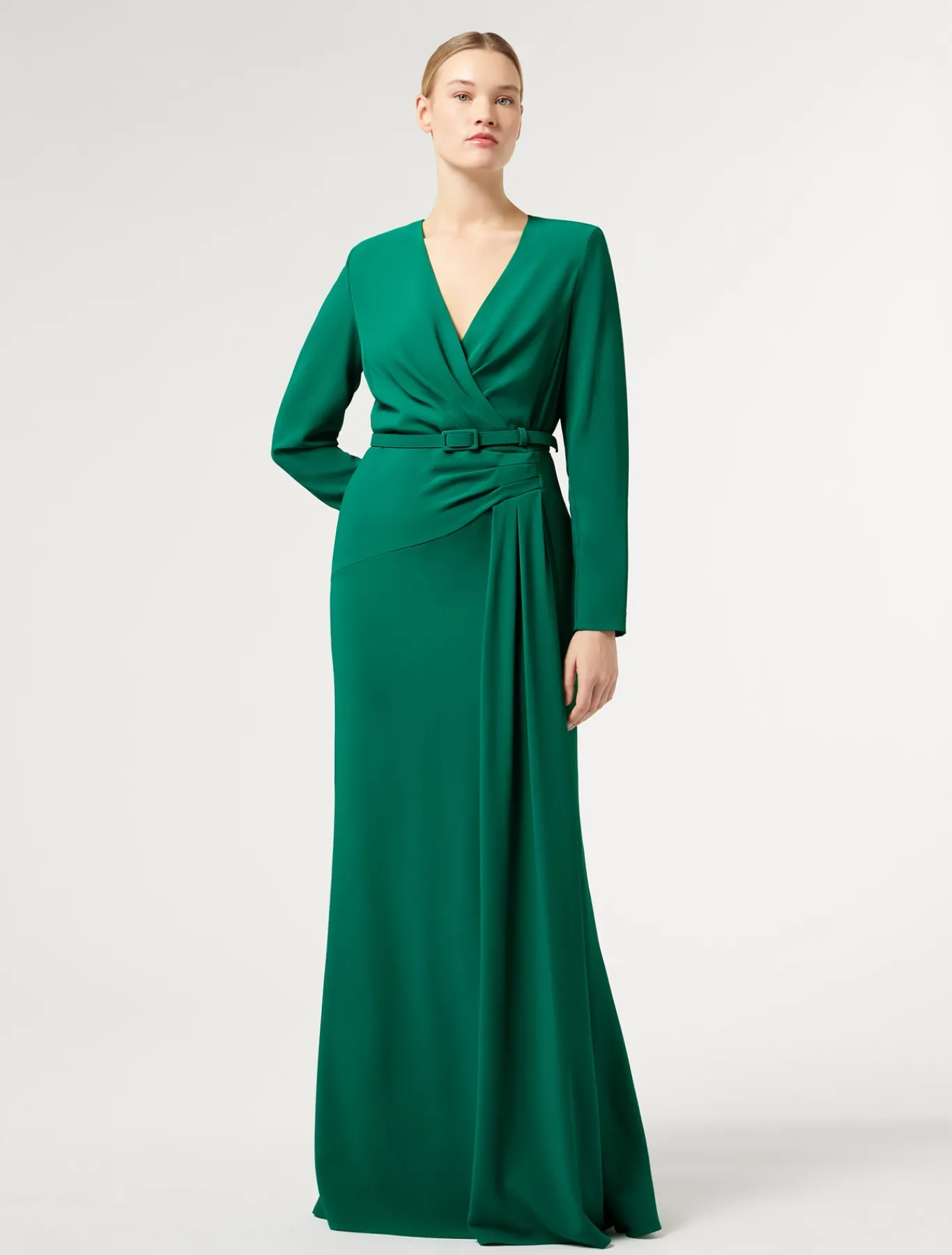 Marina Rinaldi Robe en cady à drapé VERT Fashion