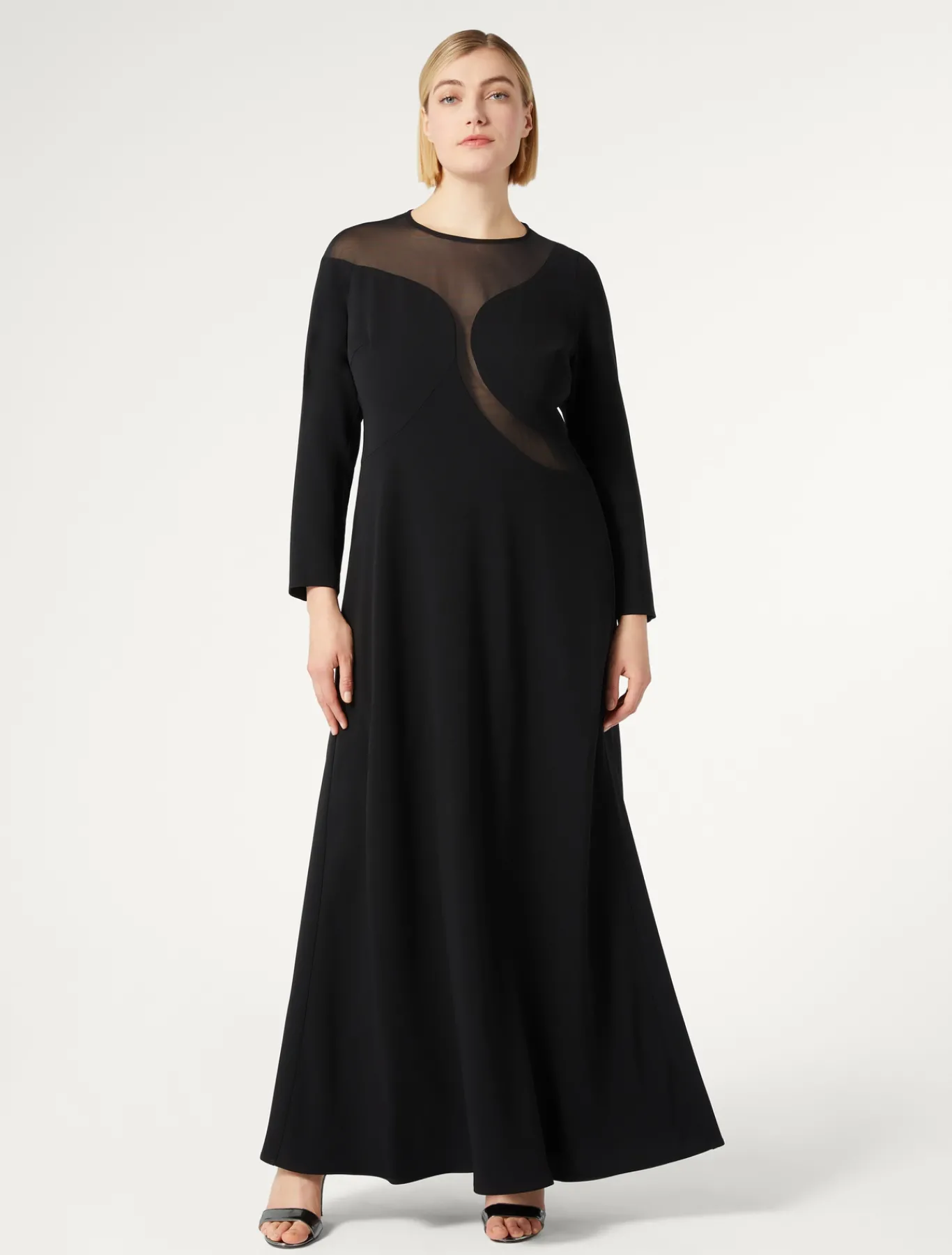 Marina Rinaldi Robe en cady avec tulle NOIR Best