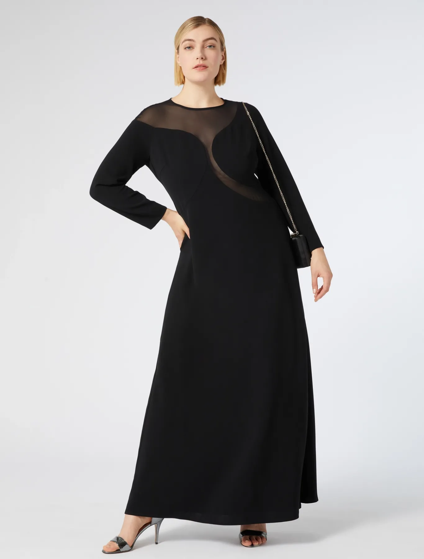 Marina Rinaldi Robe en cady avec tulle NOIR Best