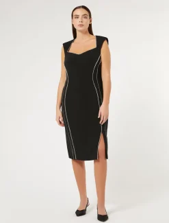 Marina Rinaldi Robe en cady triacétate NOIR Fashion