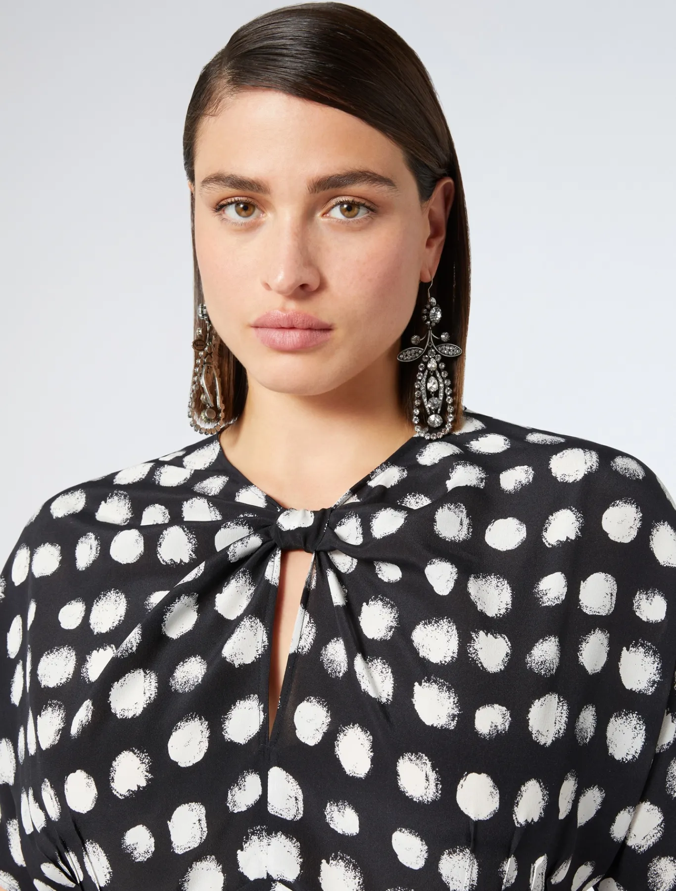 Marina Rinaldi Robe en crêpe de Chine de soie NOIR Outlet