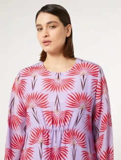 Marina Rinaldi Robe en crêpe de Chine de soie LILAS Outlet