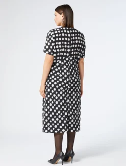 Marina Rinaldi Robe en crêpe de Chine de soie NOIR Outlet