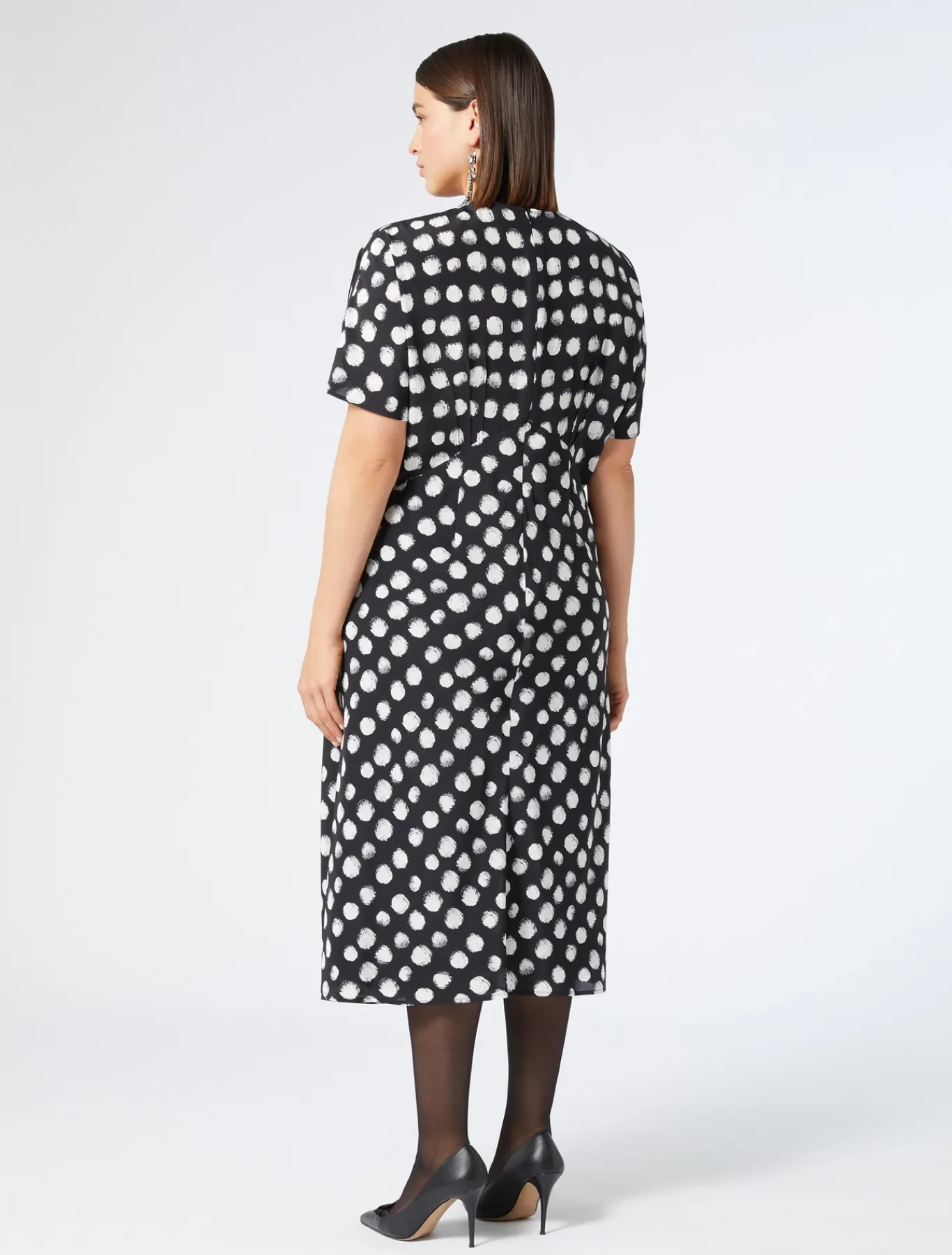 Marina Rinaldi Robe en crêpe de Chine de soie NOIR Outlet