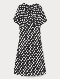 Marina Rinaldi Robe en crêpe de Chine de soie NOIR Outlet