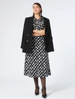Marina Rinaldi Robe en crêpe de Chine de soie NOIR Outlet