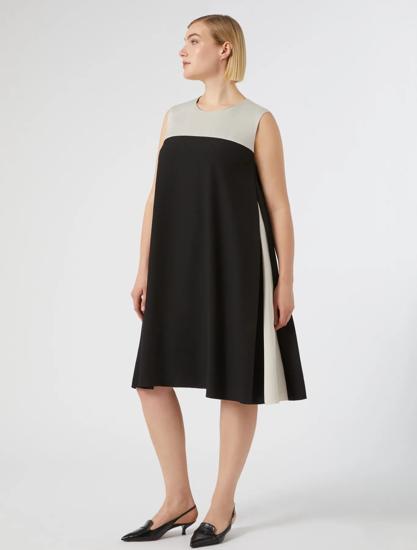 Marina Rinaldi Robe en crêpe envers satin NOIR Clearance