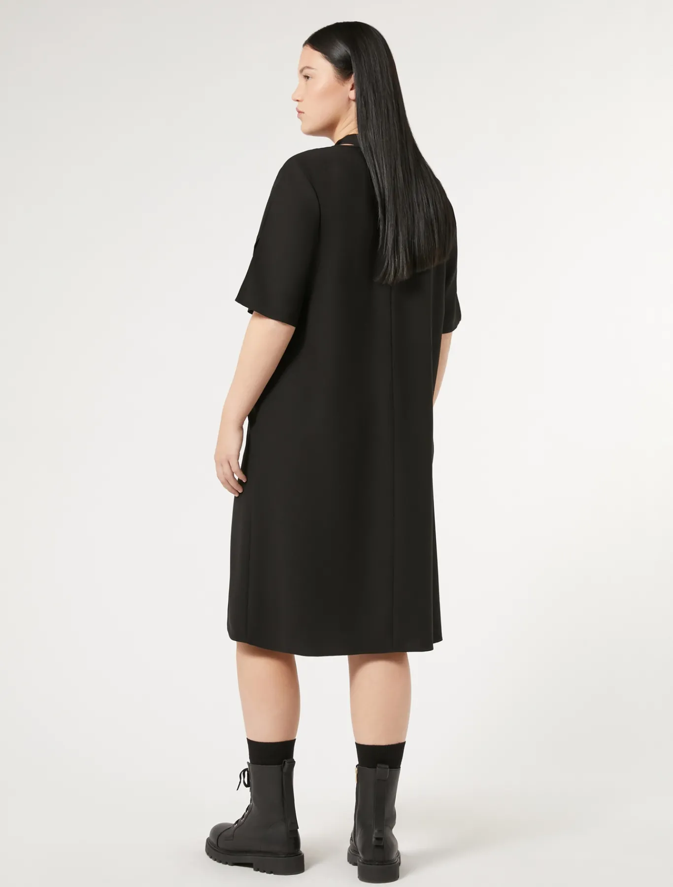 Marina Rinaldi Robe en crêpe envers satin NOIR Fashion