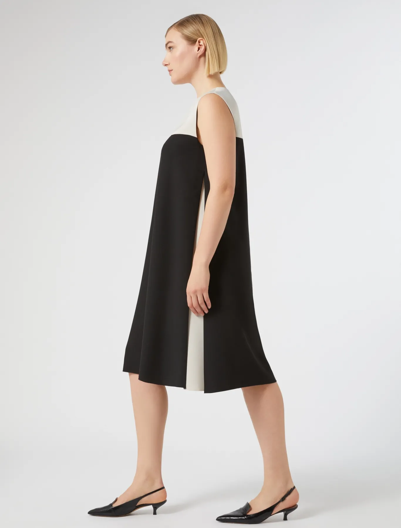 Marina Rinaldi Robe en crêpe envers satin NOIR Clearance