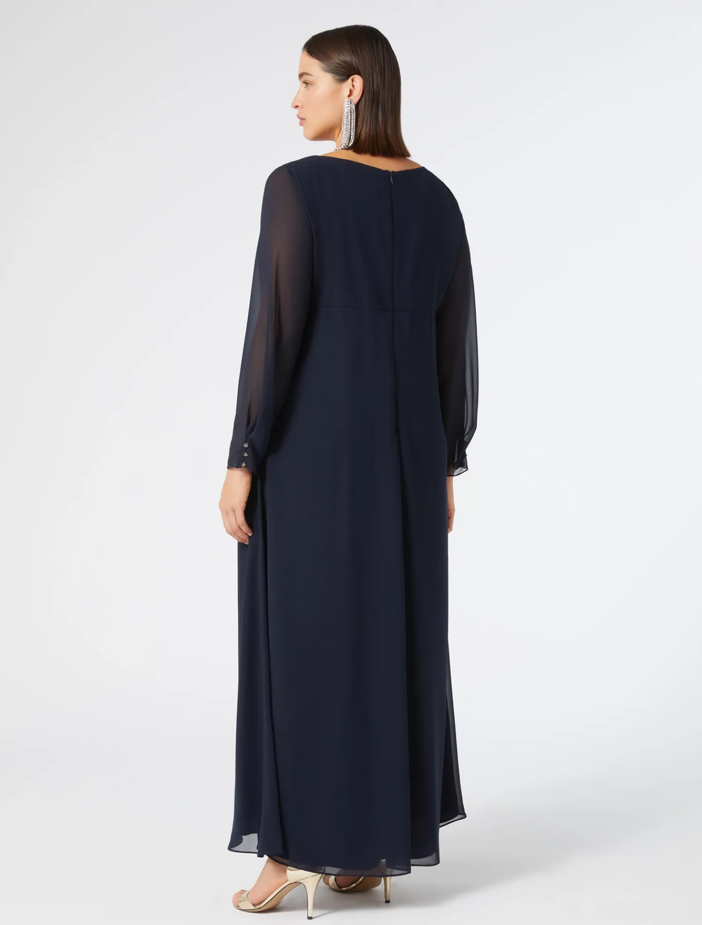 Marina Rinaldi Robe en crêpe georgette BLEUNUIT Sale