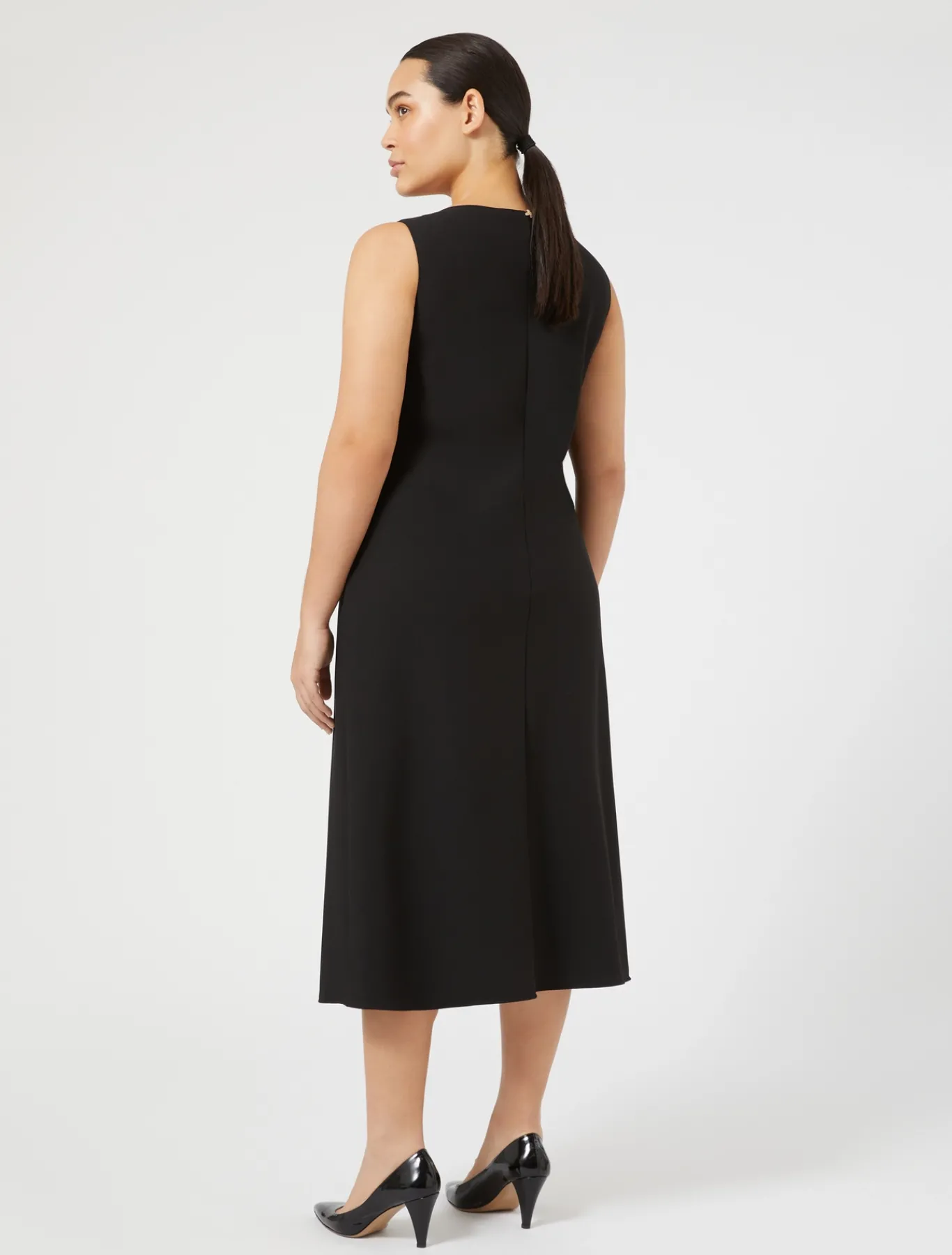 Marina Rinaldi Robe en crêpe satin NOIR Outlet
