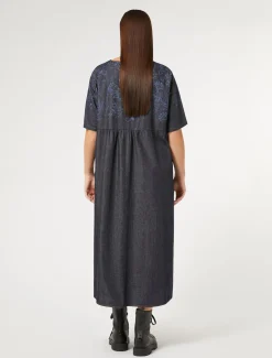 Marina Rinaldi Robe en denim avec broderie BLEU Hot