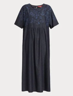 Marina Rinaldi Robe en denim avec broderie BLEU Hot